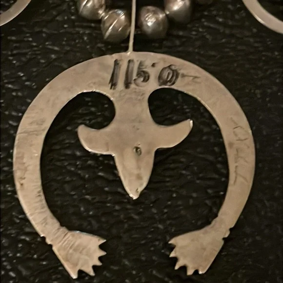 Vintage Native American sterling silver Squash necklace 28 inches long - Picture 5 of 6